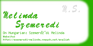 melinda szemeredi business card